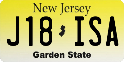 NJ license plate J18ISA