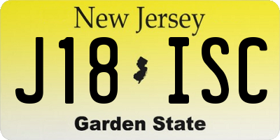NJ license plate J18ISC