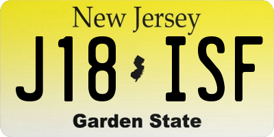 NJ license plate J18ISF
