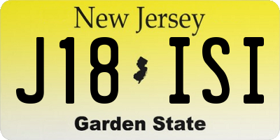NJ license plate J18ISI