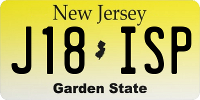 NJ license plate J18ISP
