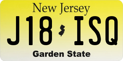 NJ license plate J18ISQ