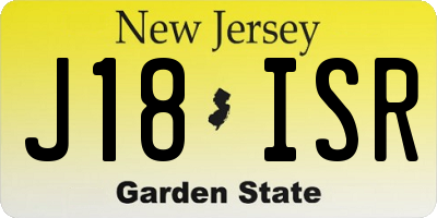 NJ license plate J18ISR