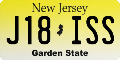 NJ license plate J18ISS