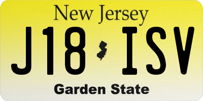 NJ license plate J18ISV