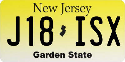 NJ license plate J18ISX