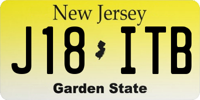 NJ license plate J18ITB