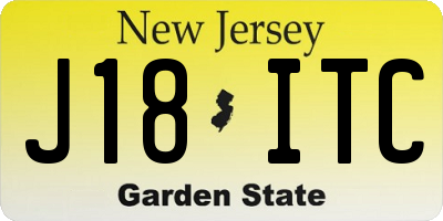 NJ license plate J18ITC