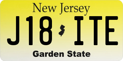 NJ license plate J18ITE