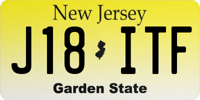 NJ license plate J18ITF