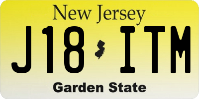 NJ license plate J18ITM