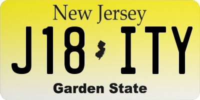 NJ license plate J18ITY