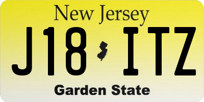 NJ license plate J18ITZ