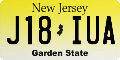 NJ license plate J18IUA