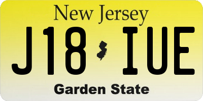 NJ license plate J18IUE