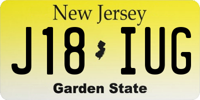 NJ license plate J18IUG