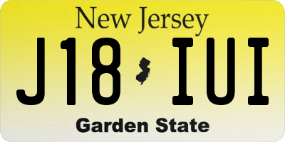 NJ license plate J18IUI