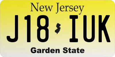 NJ license plate J18IUK
