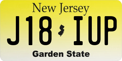 NJ license plate J18IUP