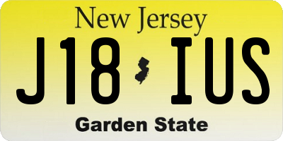 NJ license plate J18IUS