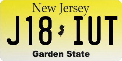 NJ license plate J18IUT
