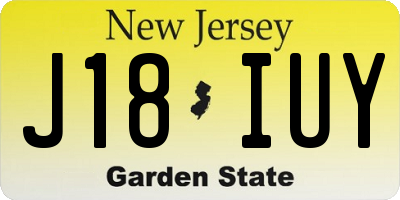 NJ license plate J18IUY