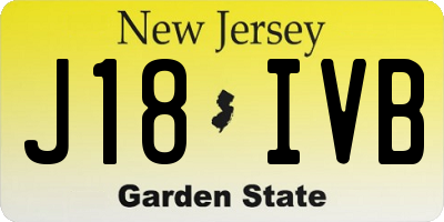 NJ license plate J18IVB