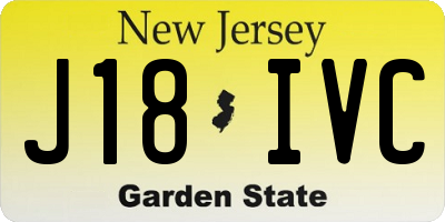NJ license plate J18IVC