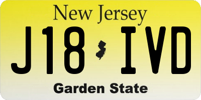 NJ license plate J18IVD