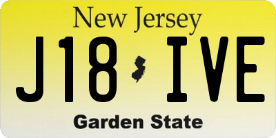 NJ license plate J18IVE