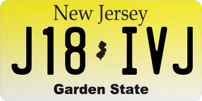 NJ license plate J18IVJ
