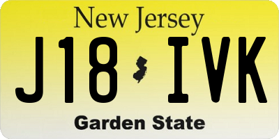 NJ license plate J18IVK
