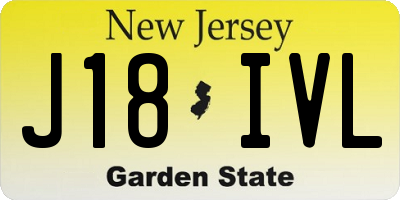 NJ license plate J18IVL