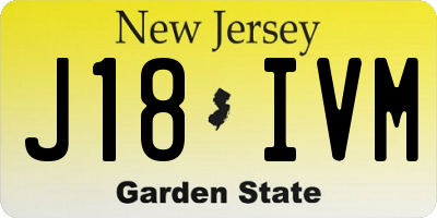 NJ license plate J18IVM