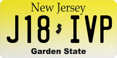 NJ license plate J18IVP
