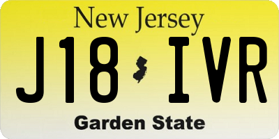 NJ license plate J18IVR