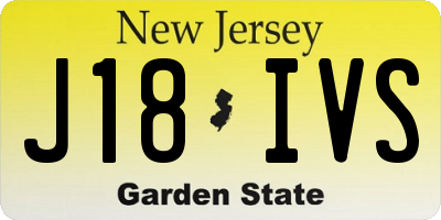 NJ license plate J18IVS