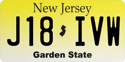 NJ license plate J18IVW