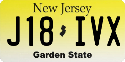 NJ license plate J18IVX