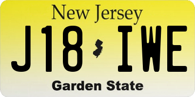 NJ license plate J18IWE