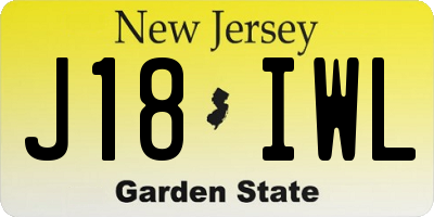 NJ license plate J18IWL