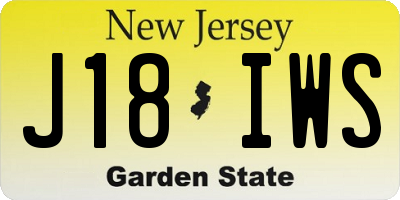 NJ license plate J18IWS