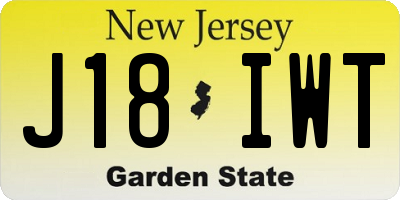 NJ license plate J18IWT