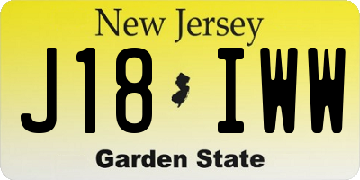 NJ license plate J18IWW