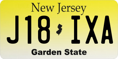 NJ license plate J18IXA