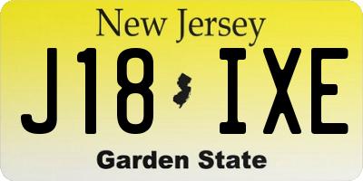 NJ license plate J18IXE