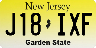 NJ license plate J18IXF