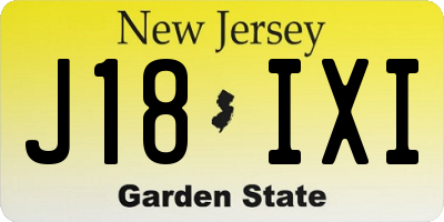 NJ license plate J18IXI