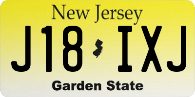 NJ license plate J18IXJ