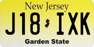 NJ license plate J18IXK
